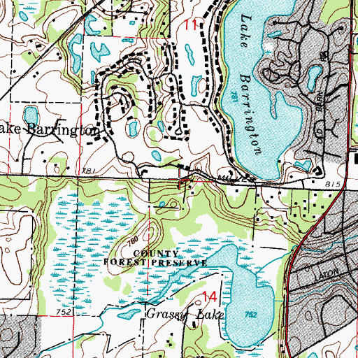 Topographic Map of Lake Barrington, IL