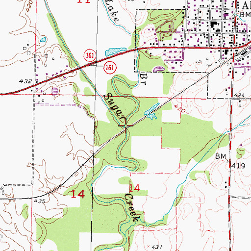 Topographic Map of Lake Branch, IL