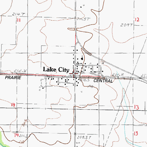 Topographic Map of Lake City, IL