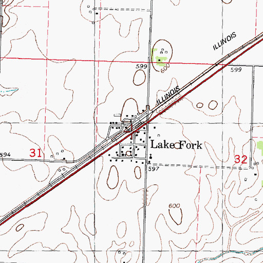 Topographic Map of Lake Fork, IL