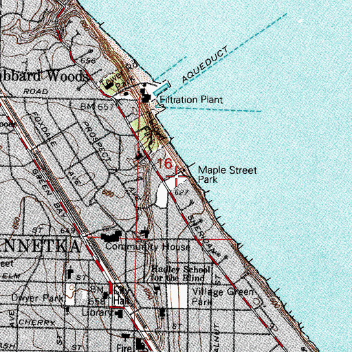 Topographic Map of Lake Front Park, IL