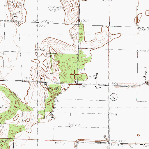 Topographic Map of Lake Shore School (historical), IL