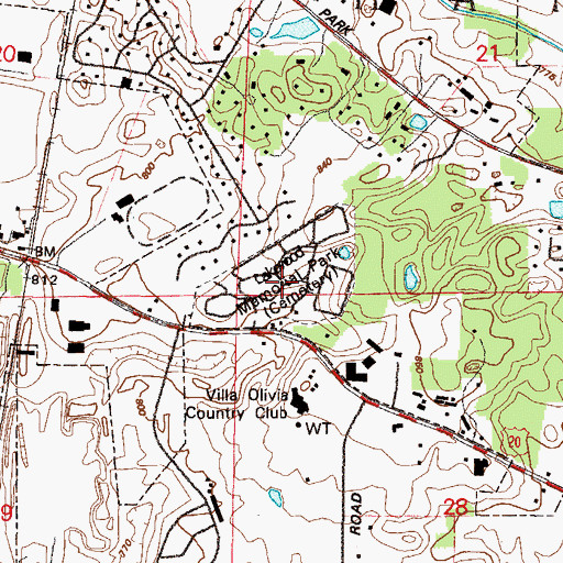 Topographic Map of Lakewood Memorial Park, IL