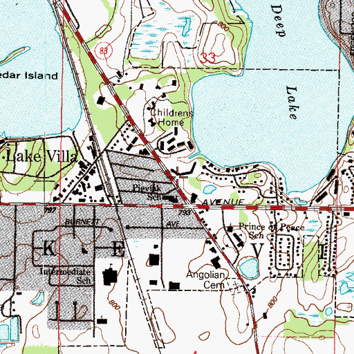 Topographic Map of Lake Villa, IL