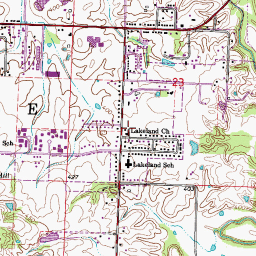 Topographic Map of Lakeland Baptist Church, IL