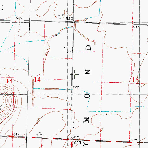 Topographic Map of Lakeside School, IL