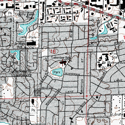 Topographic Map of Lakeview Elementary School, IL