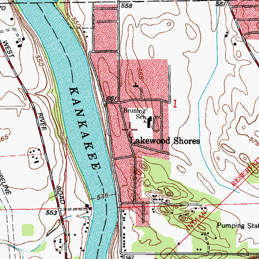 Topographic Map of Lakewood Shores, IL