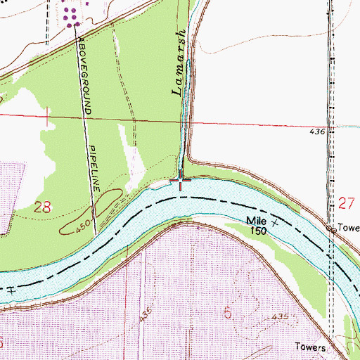 Topographic Map of Lamarsh Creek, IL