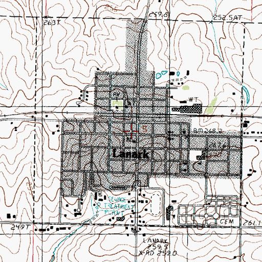 Topographic Map of Lanark, IL