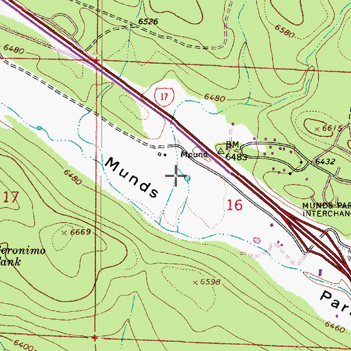 Topographic Map of Munds Tank, AZ