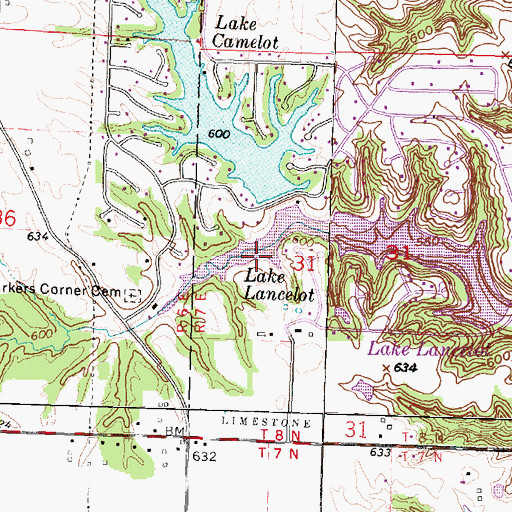 Topographic Map of Lake Lancelot, IL