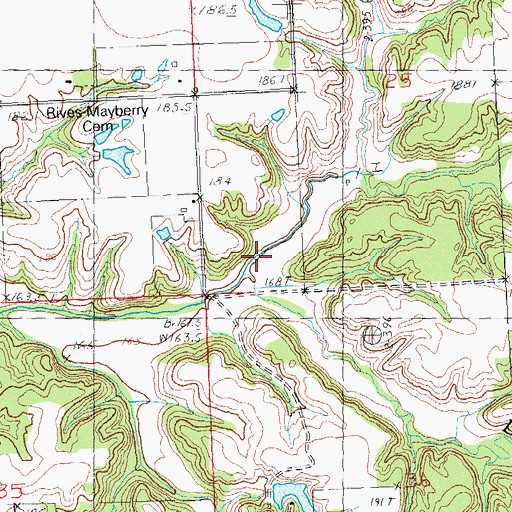Topographic Map of Lands Branch, IL