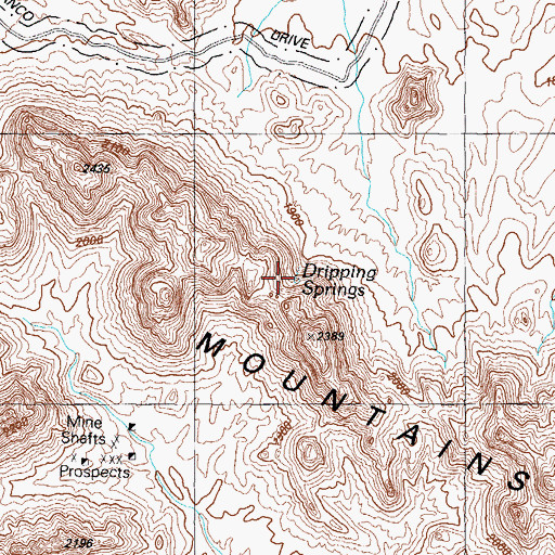 Topographic Map of Dripping Springs, AZ