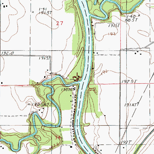 Topographic Map of Langan Creek, IL