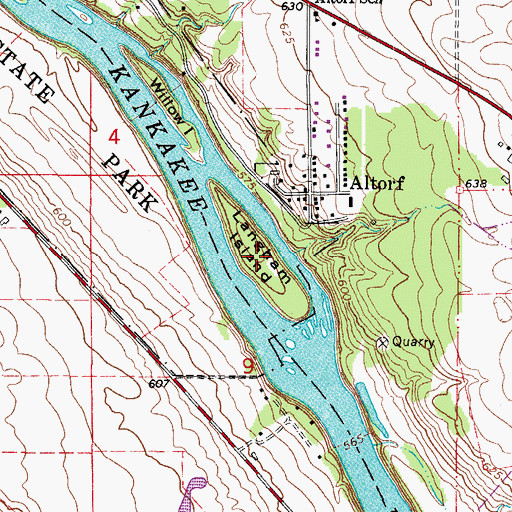 Topographic Map of Langham Island, IL