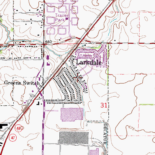 Topographic Map of Larkdale, IL
