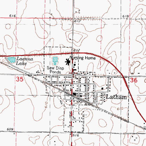 Topographic Map of Latham, IL