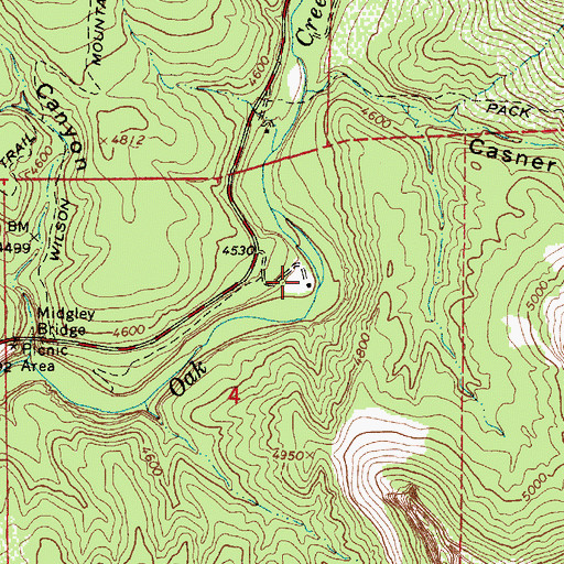 Topographic Map of Grasshopper Point Campground, AZ