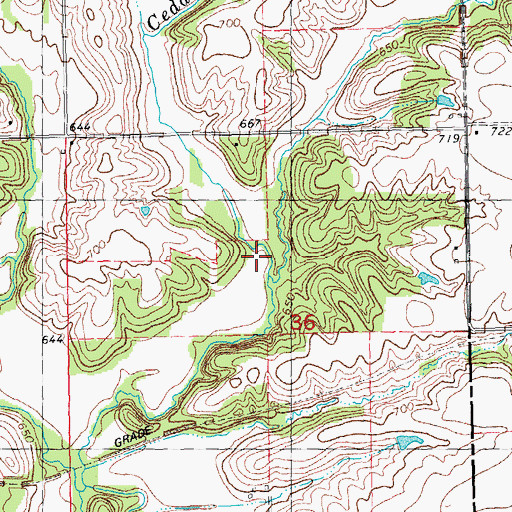 Topographic Map of Latimer Creek, IL