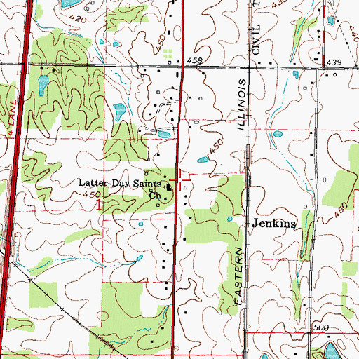 Topographic Map of Latter Day Saints Church, IL