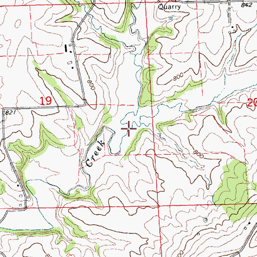 Topographic Map of Lawhorn Creek, IL
