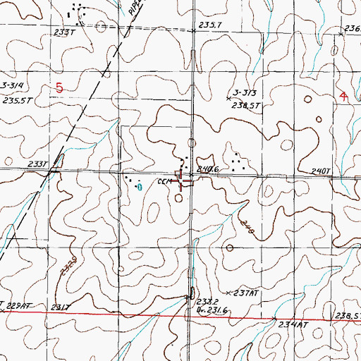 Topographic Map of Lawndale Cemetery, IL