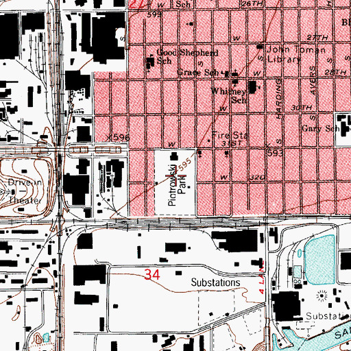 Topographic Map of Lawndale Park, IL