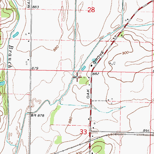 Topographic Map of Lawrence Creek, IL