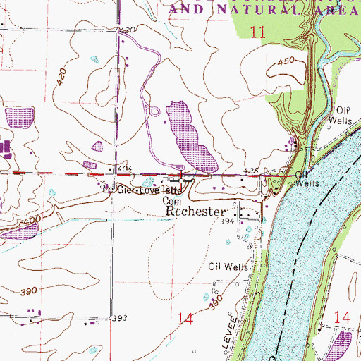 Topographic Map of Le Gier-Lovellette Cemetery, IL