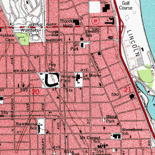 Topographic Map of Lemoyne Elementary School, IL