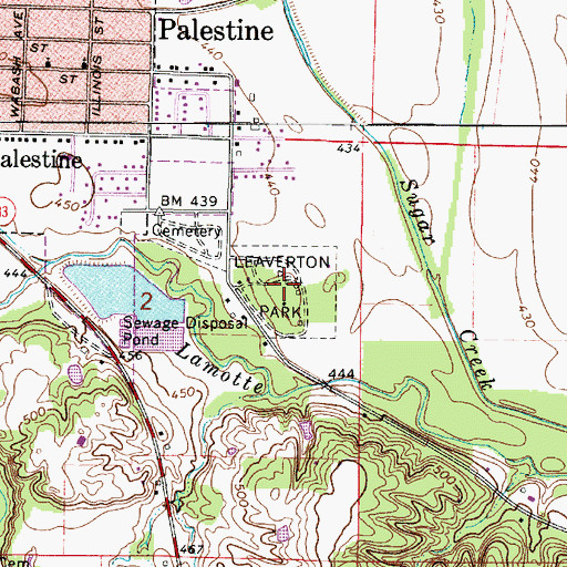 Topographic Map of Leaverton Park, IL