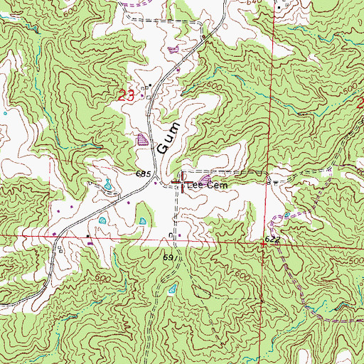 Topographic Map of Lee Cemetery, IL
