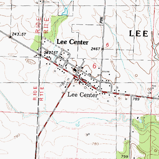Topographic Map of Lee Center, IL