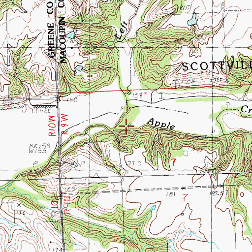 Topographic Map of Left Fork Apple Creek, IL