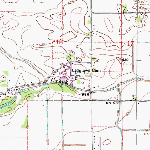 Topographic Map of Leggtown Cemetery, IL