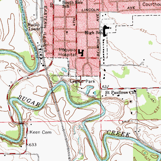 Topographic Map of Legion Park, IL