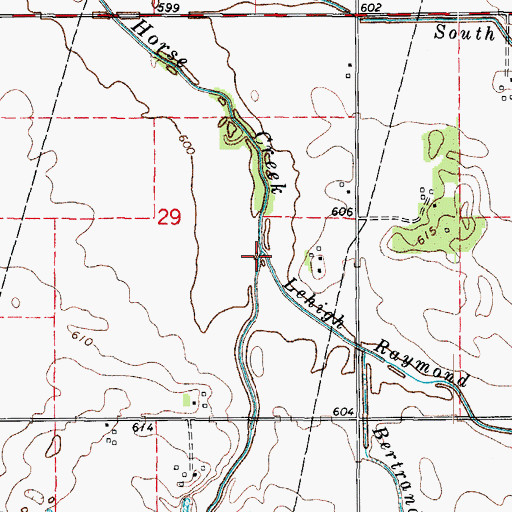 Topographic Map of Lehigh Raymond Run, IL