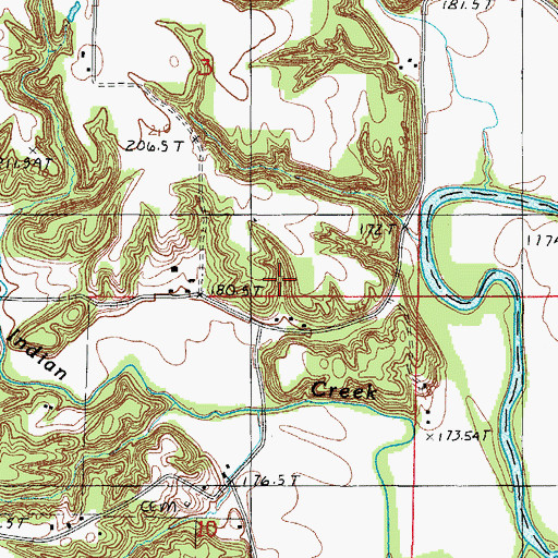 Topographic Map of Leitch School (historical), IL