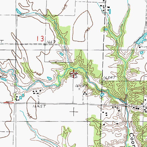Topographic Map of Leith Cemetery, IL