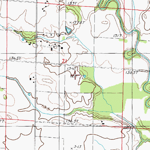 Topographic Map of Levitte Cemetery, IL