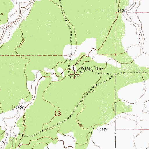 Topographic Map of Section 13 Water Tank, AZ