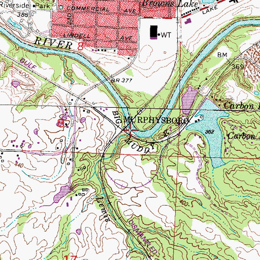 Topographic Map of Lewis Creek, IL