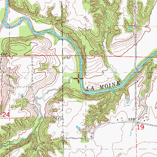 Topographic Map of Lewis Creek, IL