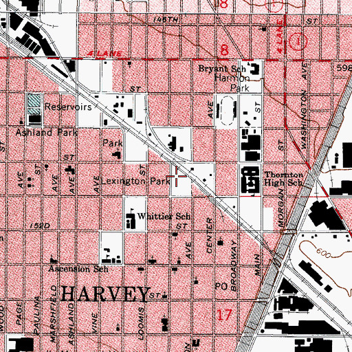 Topographic Map of Lexington Park, IL