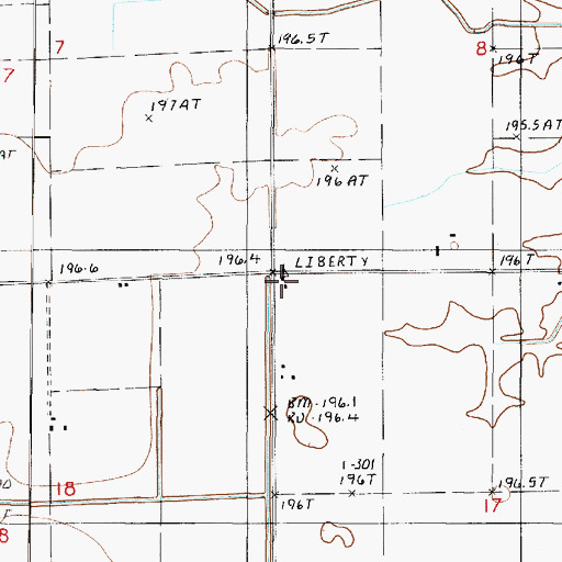 Topographic Map of Liberty Loan School (historical), IL