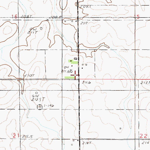 Topographic Map of Liberty School (historical), IL