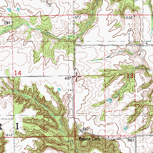 Topographic Map of Liberty School (historical), IL