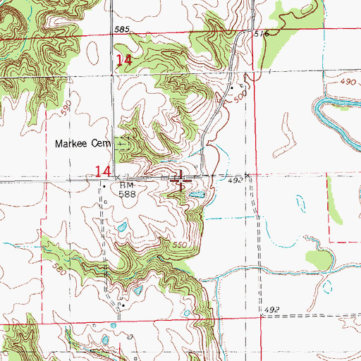 Topographic Map of Liberty School (historical), IL
