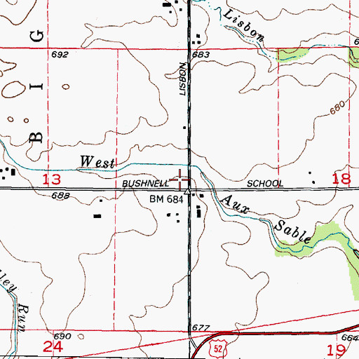 Topographic Map of Lisbon School, IL